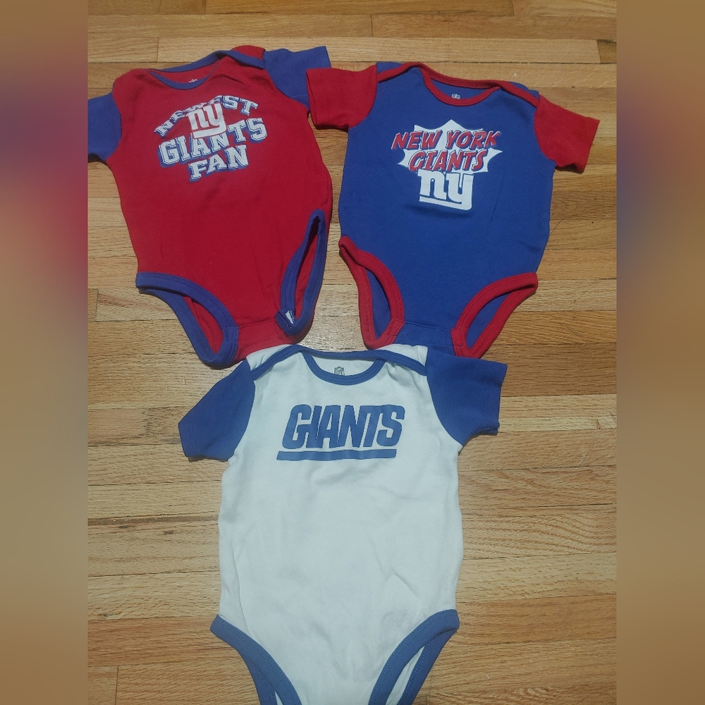 NFL Giants One Piece Set - Red, Blue, White, Short Sleeve / 12-18 Months